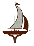 CHL-221 - Sailboat Large Single Coat Hook Burnished