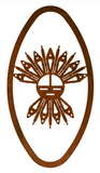 WA-72130 - Sand Painting Moon Oval Wall Art Vertical