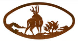 WA-73020 - Deer Oval Wall Art Horizontal