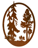 WA-72004 - Aspen & Pine Oval Wall Art