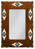 MH-2053 - 30" Turquoise Stone Mirror