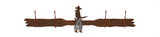 CH-5444 - Pistol Cowboy Four Hook Burnished