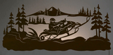 WA-9049 - Snowmobiler 42" Back Lite Wall Art