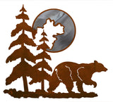 WA-3012 - Bear & Moon 20" Wall Art Burnished