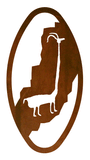 WA-72045 - Giraffe Neck Vertical Oval Wall Art