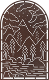 WA-4102 - Night Mountain Window Arch Wall Art 42"