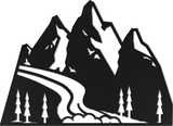 WA-2705 - Modern Mountain Scene Wall Art 37"