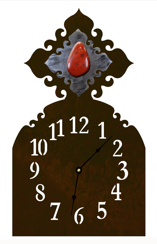CL-7037 - Red Jasper Stone Table Clock