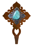 CHL-424 - Turquoise Stone Large Single Coat Hook