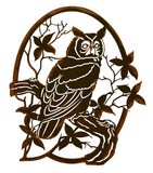 WA-72079 - Horned Owl 26" Oval Wall Art