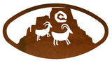 WA-73085 - Sun Goat Oval Wall Art Horizontal