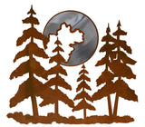WA-3053 - Pine & Moon 20" Wall Art Burnished
