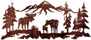 WA-6011 - Moose Family 57" Wall Art