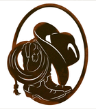 WA-72006 - Boots and Hat 26" Oval Wall Art