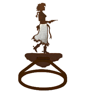 BA-8367 - Pistol Cowgirl Towel Ring Burnished