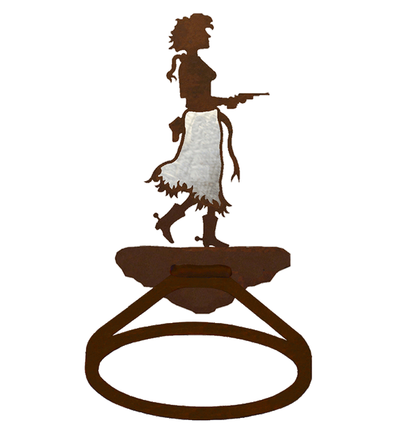 BA-8367 - Pistol Cowgirl Towel Ring Burnished