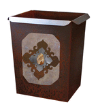 WB-2011 - Burnished Stone W/Picture Jasper Wastebasket