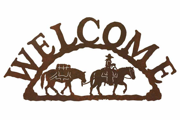 WE-9628 - Pack Horse Welcome Sign Horizontal