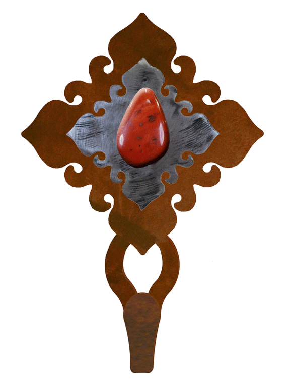 CHL-423 - Red Jasper Stone Large Single Coat Hook