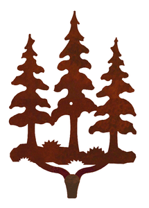 CHL-231 - Triple Pine Trees Large Single Coat Hook