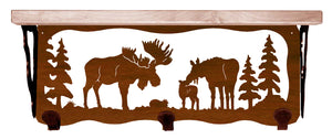 SW-3764 - Moose Family 20" Hook Shelf