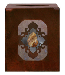 TC-9275 - Burnished Stone W/Picture Jasper Square Tissue Cover