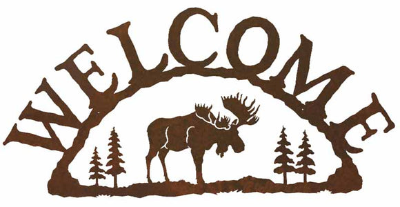 WE-9624 - Moose Welcome Sign Horizontal