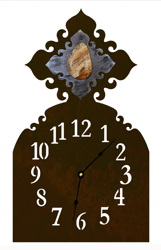 CL-7036 - Picture Jasper Stone Table Clock