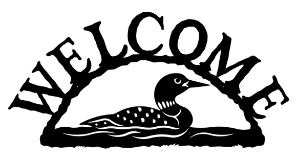 WE-9623 - Loon Welcome Sign Horizontal