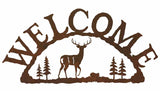 WE-9668 - White Tail Deer Welcome Sign Horizontal