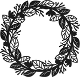 WA-2703 - Leaf Wreath Wall Art 28"