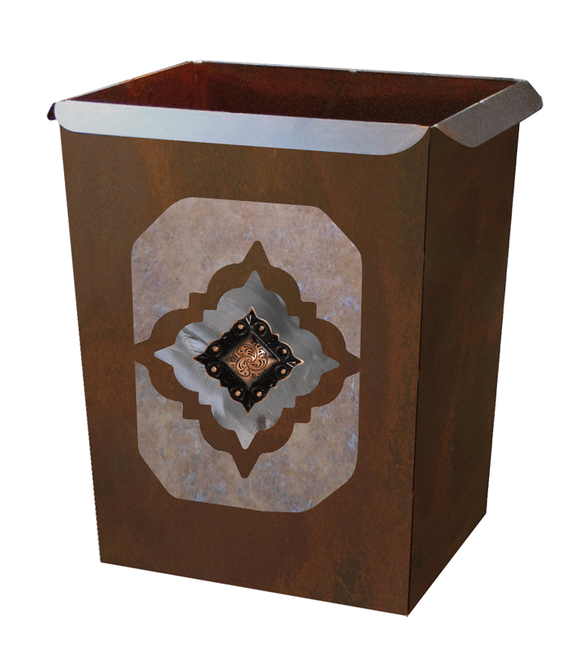 WB-2037 - Diamond Copper Concho Waste Basket