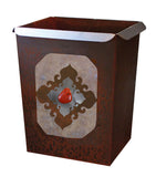 WB-2009 - Burnished Stone W/Red Jasper Wastebasket