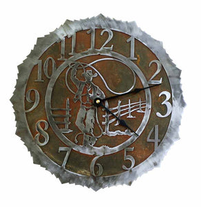 CL-5100 - Roping Cowboy 12" Clock