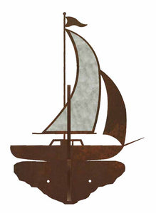 CH-5267 - Sail Boat Double Coat Hook Burnished