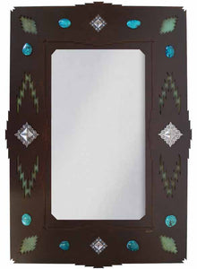 MH-1017 - 36" Desert Diamond Mirror w/ Stone & Concho