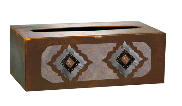 TC-9242 - Diamond Copper Rectangle Tissue Cover