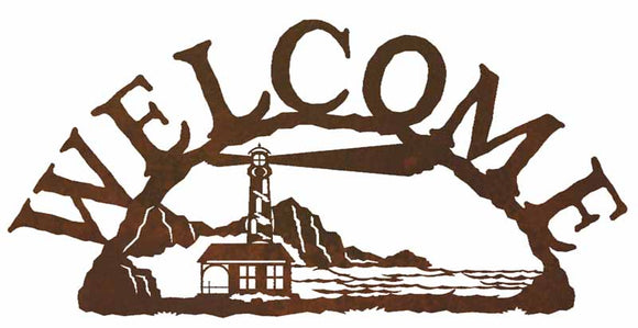 WE-9621 - Light House Welcome Sign Horizontal
