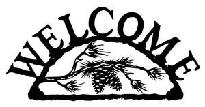 WE-9629 - Pine Cone Welcome Sign Horizontal